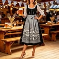 thumbnail image 4 of Women's German Dirndl Dress Costumes for Oktoberfest Carnival 3/4 Sleeve Square Neck Lace Dresses Multicolor 15 L, 4 of 5