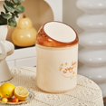 thumbnail image 3 of Mini Desktop Trash Can Flip Top Sanitary Bin for Food Scraps Office Papers Small Space Use Compact Plastic Wastebasket with Lid FAJHHA | Orange, 3 of 6