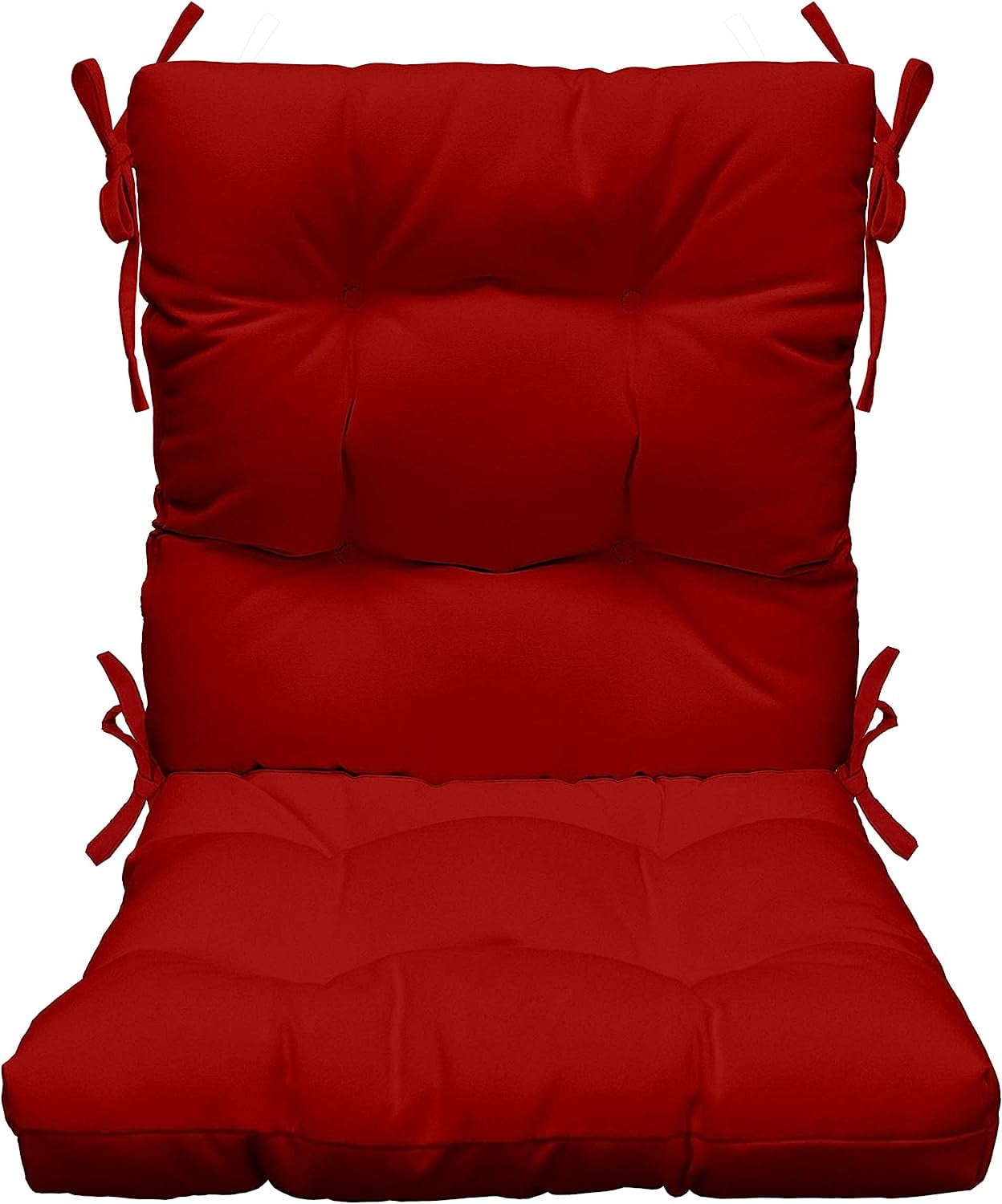 Indoor Outdoor Tufted High Back Chair Cushion, Choose Color (Red
