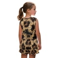 thumbnail image 4 of chaqlin Leopard Skin Girls Summer 2 Piece Outfits Round Neck Sleeveless Tank Top with Flare Pants Sets Sport Workout Short Set Toddler to Big Kid (5T-14Y), 4 of 7