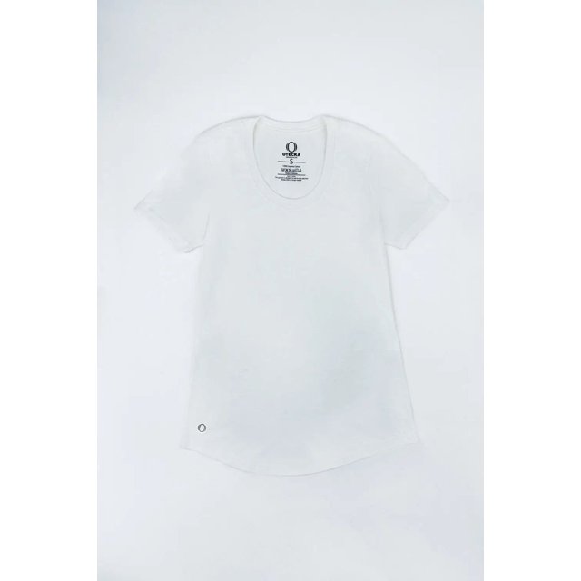 OTECKA T-Shirt à Encolure Dégagée en Coton Supima pour Femmes, Coupe Ajustée avec Évacuation de l'Humidité