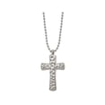 thumbnail image 4 of Mens Titanium Hammered Carbon-Fiber Reversible Cross Pendant Necklace with Ball Chain, 4 of 4