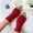 Red, variant on beishanbush Gloves Mittens Women Autumn and Winter Cute Solid Two Color Half Knitted Wool Gloves Red