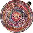 thumbnail image 2 of Jaipur Art And Craft Home Décor Braided Multicolor Cotton Round Area Rug Stylish Reversible Carpet (9x9 Sq Ft), 2 of 5