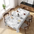thumbnail image 3 of Gray Eucalyptus Coastal Table Cloth Waterproof Tablecloths, Beach Starfish Shells Tablecloth Dining Table Cover for Kitchen Party Tabletop Outdoor, Rectangle Tablecloth 54x108 Inch, 3 of 9