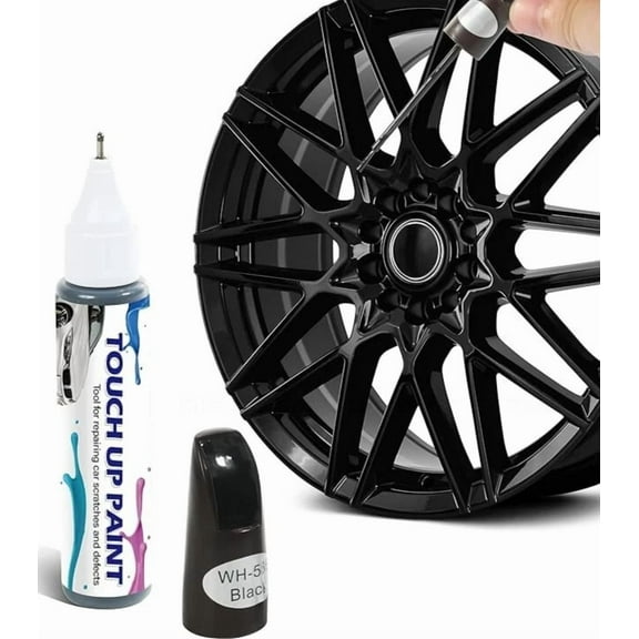 Fyna -Gloss Black Wheel Rim Touch Up Paint Repair Kit Universal For Car Chips Nicks