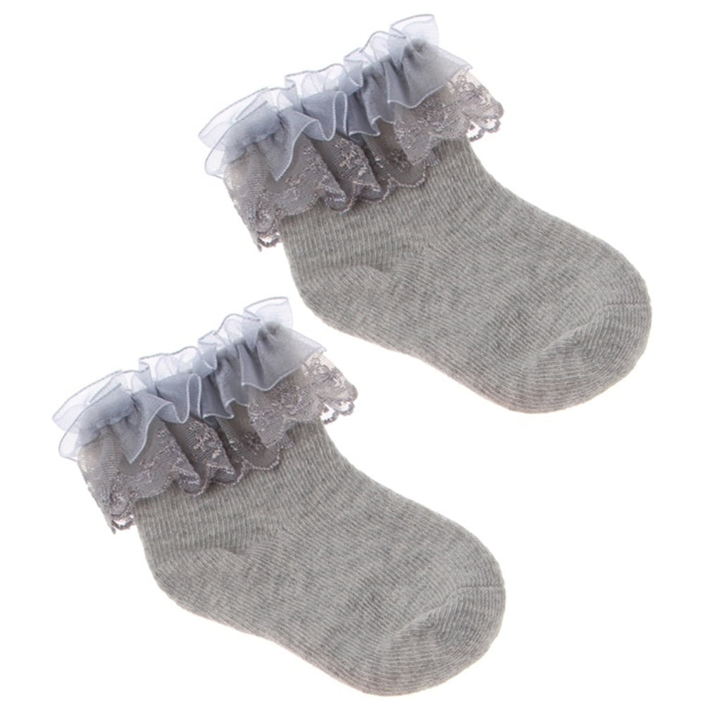 Newborn Baby Girl Solid Color Breathable Cotton Elastic Princess Lace Sock Mgic