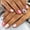 No tools, variant on Spring and summer short square glossy press-on nails, pink flowers, five-pointed stars, cherries and stripes design, skin-flattering, 24-piece detachable
