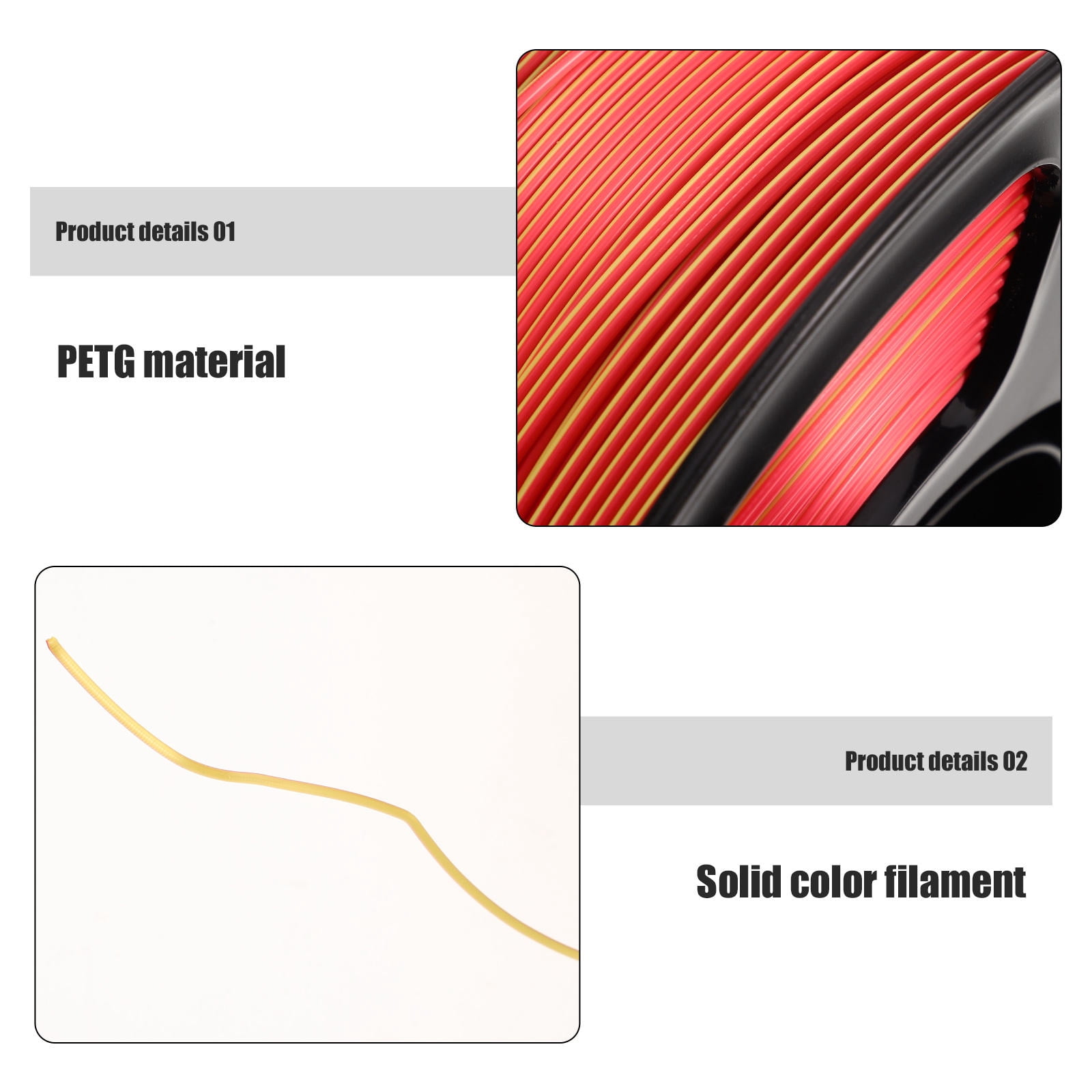 Masteelf Dual Color Filament Pla Filament for 3D Printing High Precision 3D Printing Filament Shiny 3D Printing Filament for Most 3D Printers 1.75mm