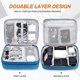 thumbnail image 2 of Organizador electrónico de viaje de doble capa (azul cielo), bolsa organizadora de cables impermeable, utilizada para accesorios electrónicos, bolsa grande a prueba de golpes de doble capa, 2 of 5