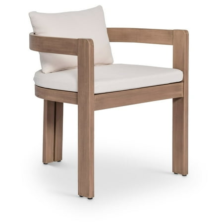 Meridina Furniture Newport Cream Water Resistant Fabric Upholstered Outdoor Patio Dining Chair