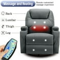 thumbnail image 4 of Korser Fauteuil Inclinable Pivotant à Bascule avec Massage en Similicuir pour Salon, Gris, 4 of 7