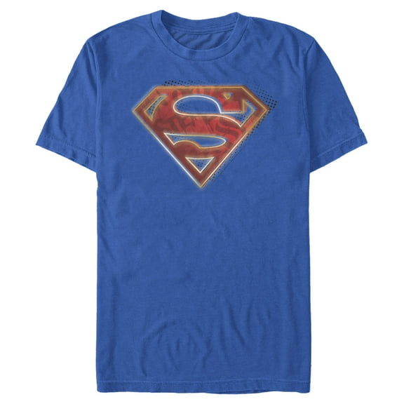 Men's Superman Logo Shadows  Graphic Tee Royal Blue X Large