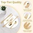 thumbnail image 4 of Jetcloudlive 20 Pcs Stylish Silverware Set Mirror Polished Stainless Steel Flatware Set Including Fork Spoon and Cutter for Dining Room Event Daily Meal, 4 of 10