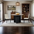 thumbnail image 7 of Bowery Hill Contemporary Black Oak Veneer And Sintered Stone Dining Table, 7 of 7