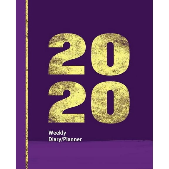 Planners One Year 2020: Purple & Gold Leaf Effect Design: Diary Weekly Spreads January to December (Paperback)