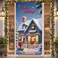 thumbnail image 6 of Winter Theme Happy Holidays Banner Festive Design Christmas Decor Snowy Scene for Holiday Celebration Indoor Display Seasonal Decoration, 6 of 9