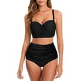 thumbnail image 3 of WILLBEST Traje de Baño Tankini para Mujer, Bikini de Cintura Alta, Sexy, Push Up, de Dos Piezas, Vintage, de Dos Piezas, Retro, Fruncido, de Cintura Alta, Estampado 1968, 3 of 3