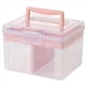 thumbnail image 3 of 2X Caja de Almacenamiento Apilable Transparente para Manualidades con Bandeja de Almacenamiento Contenedor de Almacenamiento Multiusos de PláStico Estuche de Viaje PortáTil, Rosa, 3 of 5