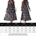 thumbnail image 2 of Vestido Vestido de línea A para mujer, vestido elegante de gasa con abertura lateral, vestido largo de vacaciones con estampado floral Kuymtek Negro T M para Mujer, 2 of 7