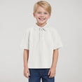 thumbnail image 6 of NIEWTR Toddler Boys Polo Shirt Lightweight Short Sleeve Polo for Running Playground and Outdoor Play（White,3-4 Years), 6 of 9