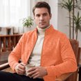 thumbnail image 7 of Sewkxo Mens Zip Up Sweatshirt Without Hood Fall Fashion Jackets Zipper Mock Neck Coat Casual Long Sleeve Top With Pockets,Orange 2XL, 7 of 7