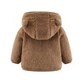 thumbnail image 3 of Kids Baby Boys Girls Winter Fleece Hooded Jacket Fall Coat Fleece Jackets For Toddlers Girls Boys Zip Up Outerwear Coat Toddler Kids Jacket Sweatshirt Coffee 6-12 Months, 3 of 3