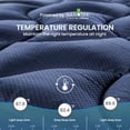 thumbnail image 4 of Sleep Zone Twin-XL Cooling Mattress Topper for College Dorm, Premium Zoned Cool Mattress Pad Cover, Padded Mattress Protector Breathable Washable, Deep Pocket 8-21" (Navy, Twin-XL), 4 of 7