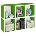 Way Basics Eco Stackable Modular Storage Cubes Plus, Green/Orange/White