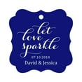 thumbnail image 1 of Darling Souvenir Personnalisé Laissez l'Amour Scintillant Mariage Suspendre Tags Personnalisé Cadre Fantaisie Papier Tags -Bleu-100 Tags, 1 of 1