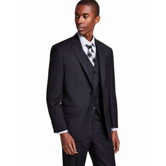 Michael Kors Mens Classic fit Wool Suit Jacket Blazer 48 L Black Solid