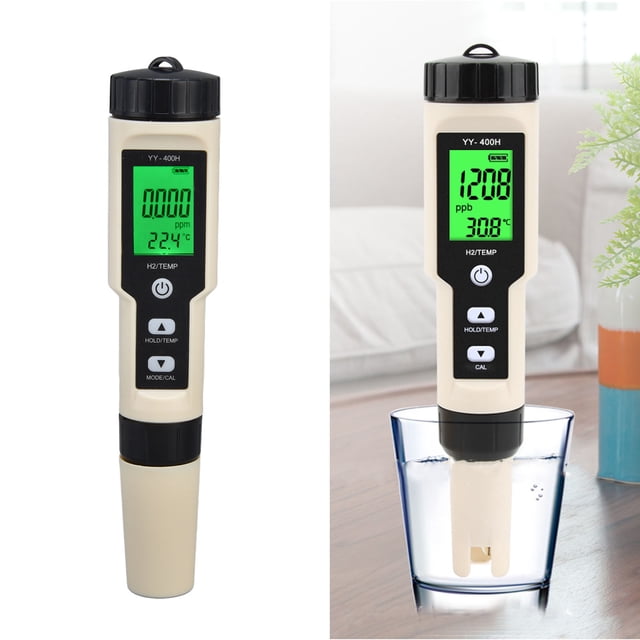 Pluma de Detección de Hidrógeno, Diseño de Lcd de Vida útil de Larga Duración Diseño de Sonda Desmontable Medidor de Hidrógeno Digital Alta Sensibilidad para Laboratorators