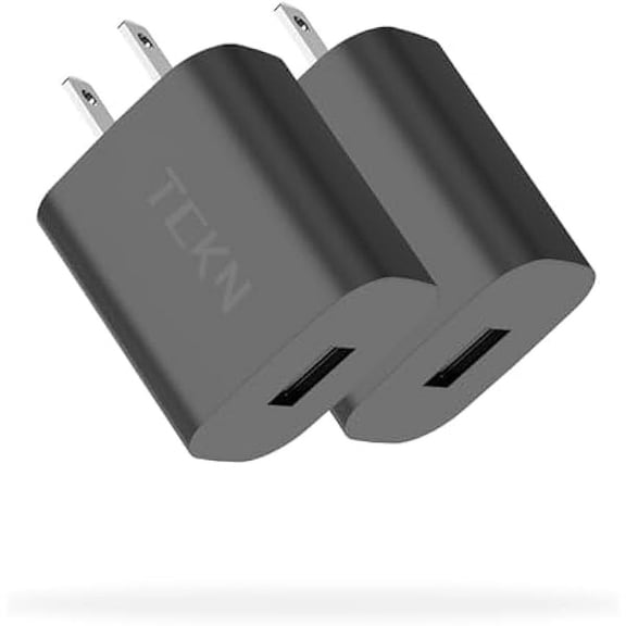 USB Wall Charger 5V 2A AC Power Adapter Compatible with iPhone iPad Samsung LG HTC Tablet and More (Black,2Pack)