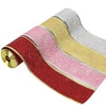 thumbnail image 6 of 10 Yards Glitter Wired Ribbon,2 Inch Wide Glitter Christmas Ribbon,Christmas Wrapping Ribbon for Tree, Xmas Gift Package Wrapping,Bows Making, Wreath, Gift Wrapping Garland, Home Decor, Craft,Silver, 6 of 7