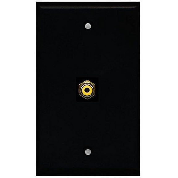 RiteAV RCA Yellow (Black) Wall Plate 1 Gang Flat Black