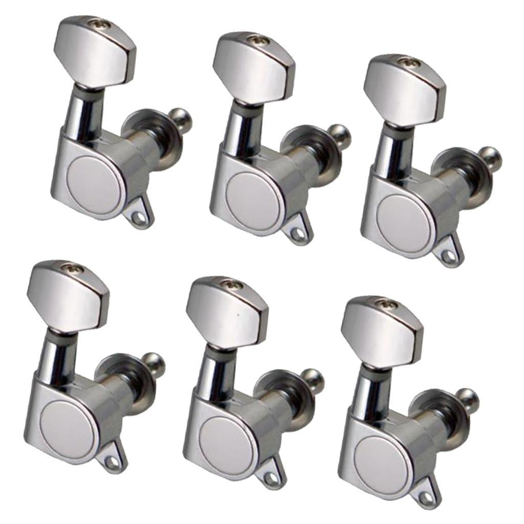 LeeQinersw 69mm Electric Guitar Fixed Hardtail Bridge+6R Sealed Gear Tuning Pegs Tuners