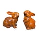 thumbnail image 3 of 2 figuras de conejo talladas en madera, adorno decorativo hecho a mano, adorable figura de animal de dibujos animados para decoración del hogar, ideal marrón claro, 3 of 7