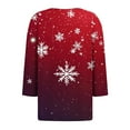 thumbnail image 4 of Mifsaly Plus Size Christmas Shirts for Women 3/4 Sleeve Xmas Santa Print T-Shirts Xmas 3 Buttons V-Neck Snowflake Graphic Tops Loose Fit Tops Funny Party Festival Outfits, 4 of 5