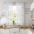 thumbnail image 2 of Farmhouse Flowers Sheer Curtains 63 Inch Length 2 Panels Set, Spring Floral Checkered Elegant Plaid Voile Window Treatment Rod Pocket Curtains Sheers Drapes for Bedroom/Living Room/Kitchen 52x"63"x2, 2 of 8