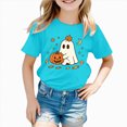 thumbnail image 2 of KPOPLK 1-14T Girls Halloween Shirts Pumpkin Ghost T-Shirts Kid Spooky Season Outfits Tees Tops,Size 1-2 Years, 2 of 7