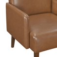 thumbnail image 2 of Lexicon Piers Faux leather Accent Chair in Matt brown, 2 of 7