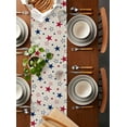 thumbnail image 6 of Table Runner Dresser Scarves 108 Inch Long,Independence Day Stars Stripe Linen Dining Table Runners USA Flag on Vintage Linen Tabletop Scarf for Wedding Holiday Party Kitchen, 6 of 7