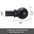 thumbnail image 5 of Barra de cortina GXOACKJ, 80 — 120 cm, decorativa, metal negro mate, 5 of 5