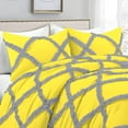 thumbnail image 2 of D.N.G. BEDDINGS 3 Piece Luxury Two Tone Diamond Ruffle Pattern Comforter Set Premium Super Soft, All Season 800 Thread Count, 100% Egyptian Cotton, Full/Queen Size Yellow-Silver Color, 2 of 4