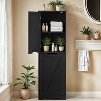 ModFusion Laundry Cabinet Tilt Out Laundry Hamper with Removable Laundry Basket and 3 Shleves,Black