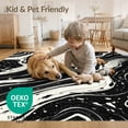 thumbnail image 4 of ODIKA 8'x10' Washable Area Rug Non-Shedding, Easy Care, Spotted Bold Abstract Marbled Motif Inspired Patchwork Cow Snack Refined for King Size Bedroom Under Bed, Master Suite, 4 of 7