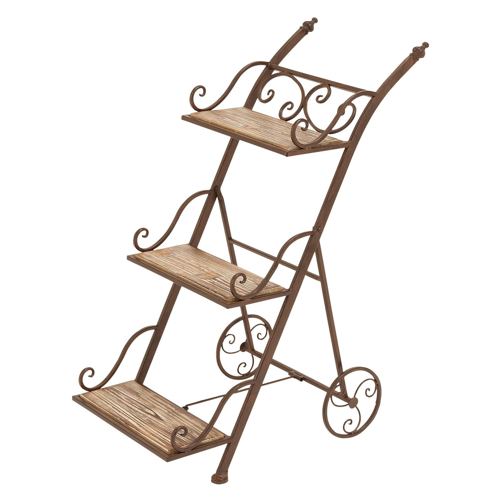 Decmode Metal and Wood Plant Stand, Brown by DecMode