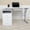 White, variant on Emma + Oliver White Desk with Three Drawer Single Pedestal and Pull-Out Keyboard Tray