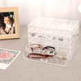 thumbnail image 3 of PENGXIANG 5-Layer Jewelry Box  Transparent Jewelry Drawer Box  Jewelry Organizer Holder   Jewelry Display Storage Case   Jewelry Display Storage Case for Earrings Rings Beads, 3 of 11