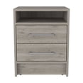 thumbnail image 4 of Nmkwnr Modern Beside Table for Home, Bedroom, Nightstand with 2 Drawers and Open Shelf, Light Gray, 4 of 6